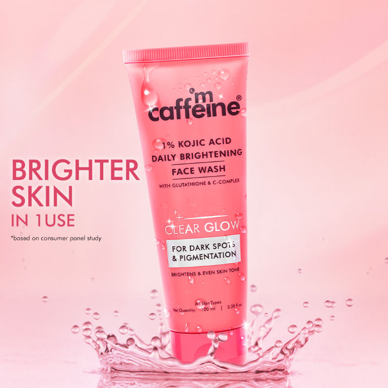 MCaffeine CLEAR GLOW 1% Kojic Acid Daily Brightening Face Wash
