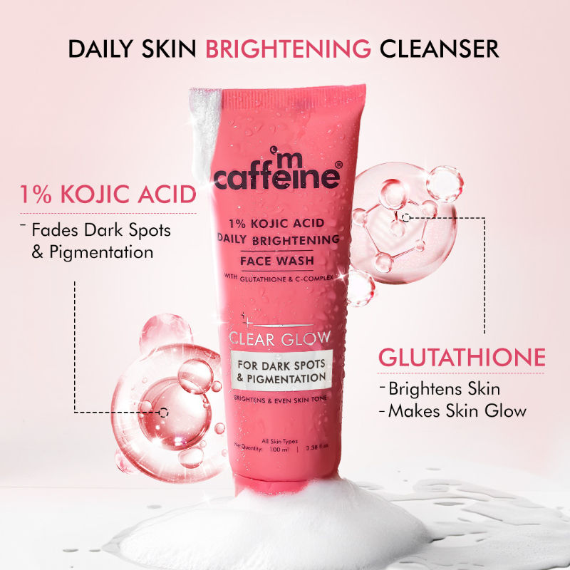 MCaffeine CLEAR GLOW 1% Kojic Acid Daily Brightening Face Wash
