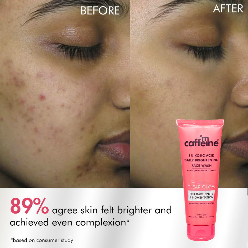 MCaffeine CLEAR GLOW 1% Kojic Acid Daily Brightening Face Wash