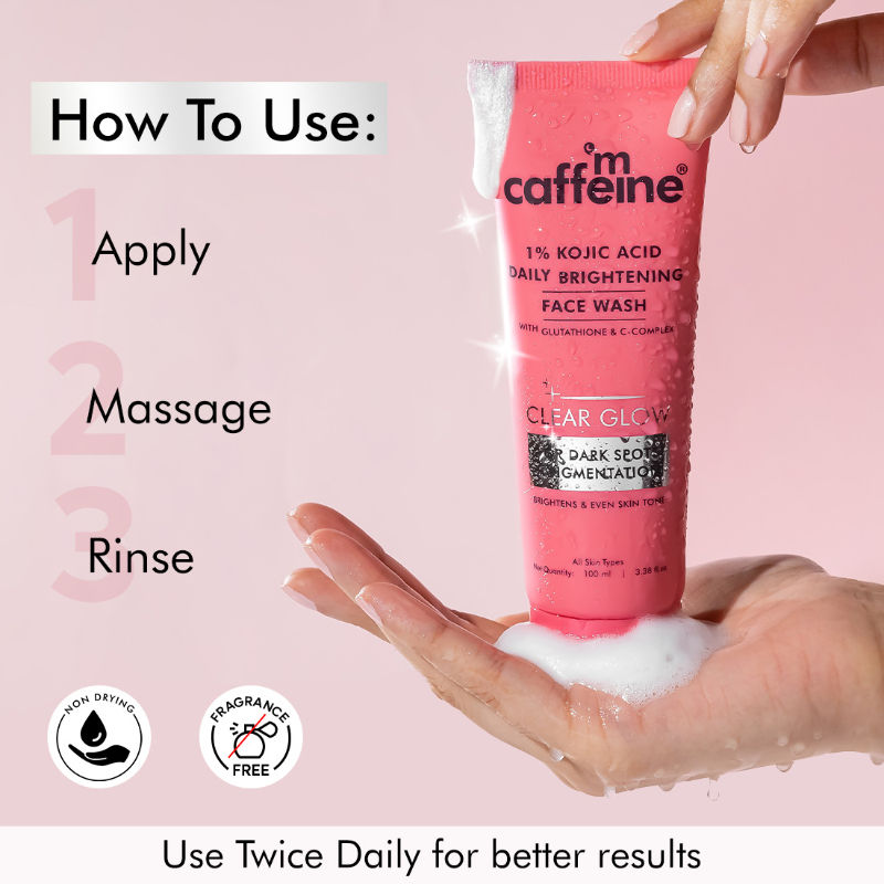 MCaffeine CLEAR GLOW 1% Kojic Acid Daily Brightening Face Wash