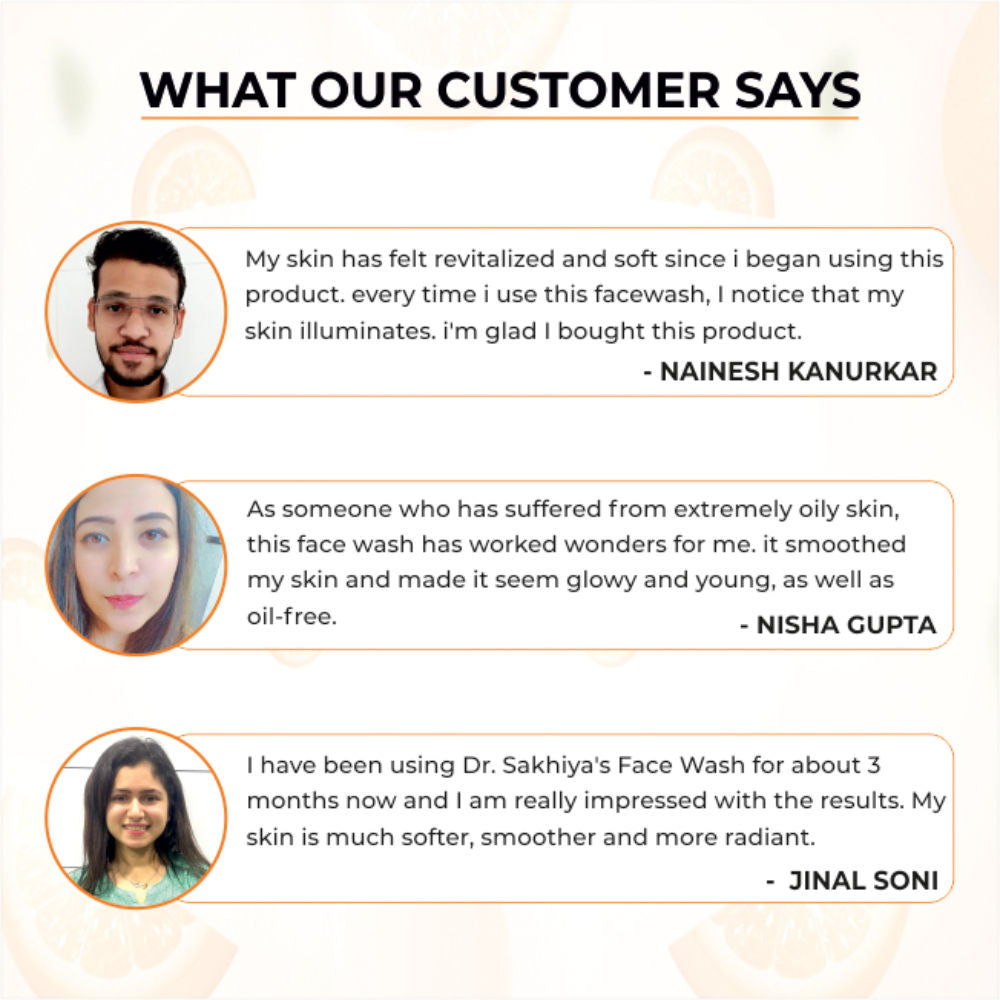 Dr. Sakhiya Vitamin C Face Wash Daily Glowing and Brightening Cleanser with Antioxidants