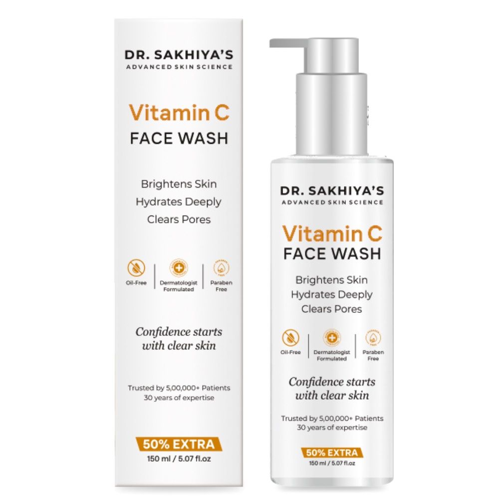 Dr. Sakhiya Vitamin C Face Wash Daily Glowing and Brightening Cleanser with Antioxidants