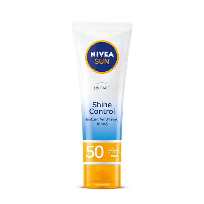 NIVEA Sun Shine Control SPF 50 Sunscreen Ultra Matte, No White Cast, Instant UV Protection