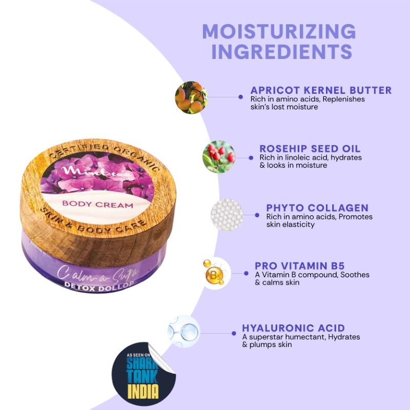 Mintree Organic Moisturizing Calming BodyButter For Dry Skin with Ceramides|BodyButter for Men&Women