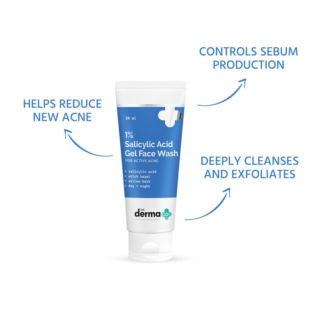 The Derma Co 1% Salicylic Acid Face Wash for Active Acne with Salicylic Acid & Witch Hazel