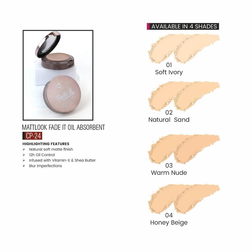 Matt look Fade If Oil Absorbent Compact