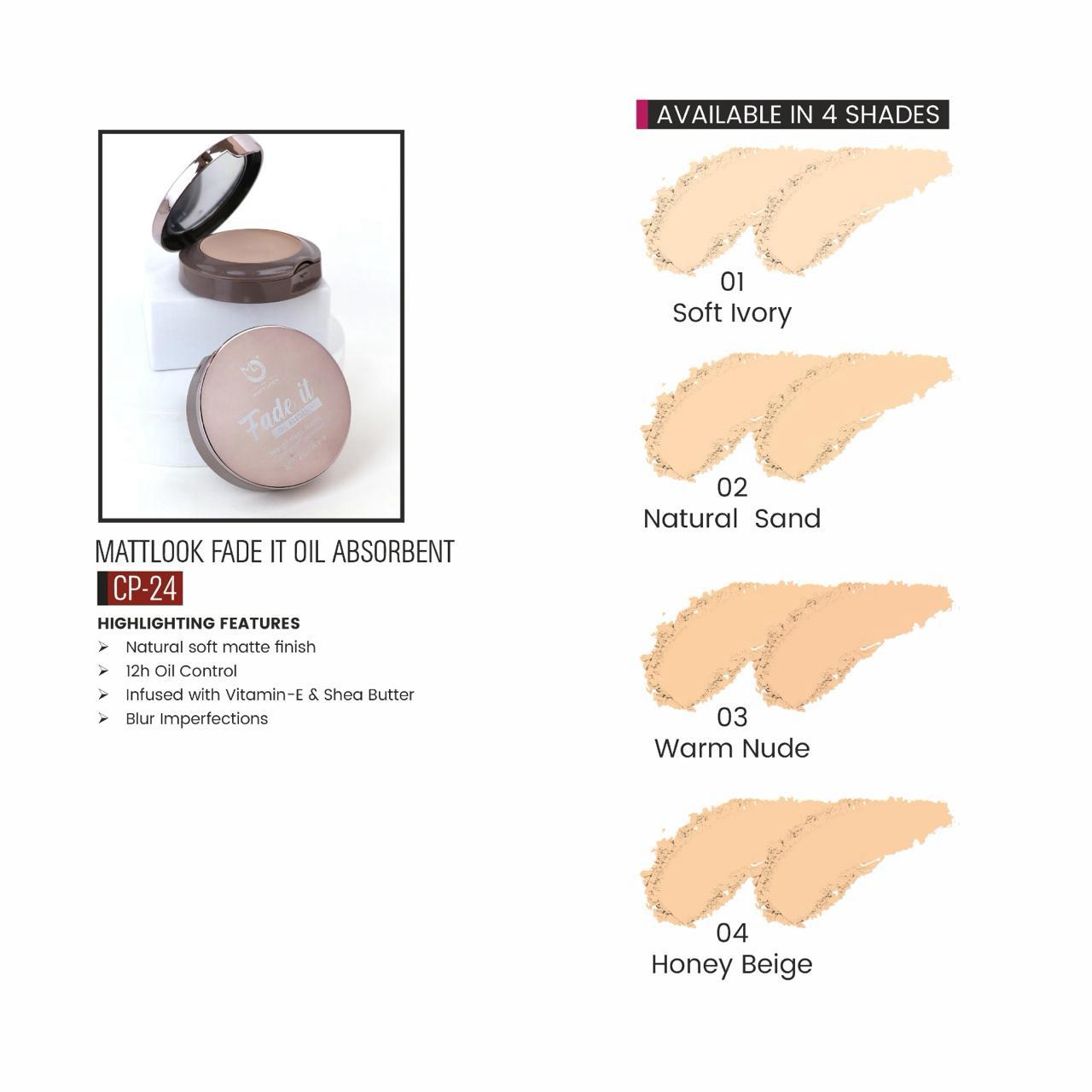 Matt look Fade If Oil Absorbent Compact