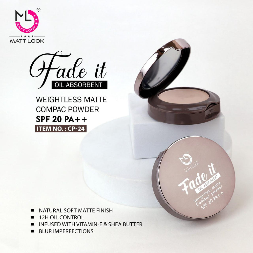 Matt look Fade If Oil Absorbent Compact