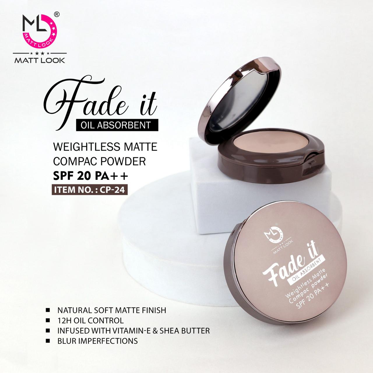 Matt look Fade If Oil Absorbent Compact