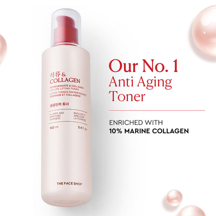 The Face Shop Collagen & Pomegranate Korean Toner with Hyaluronic Acid - Best in Anti Aging