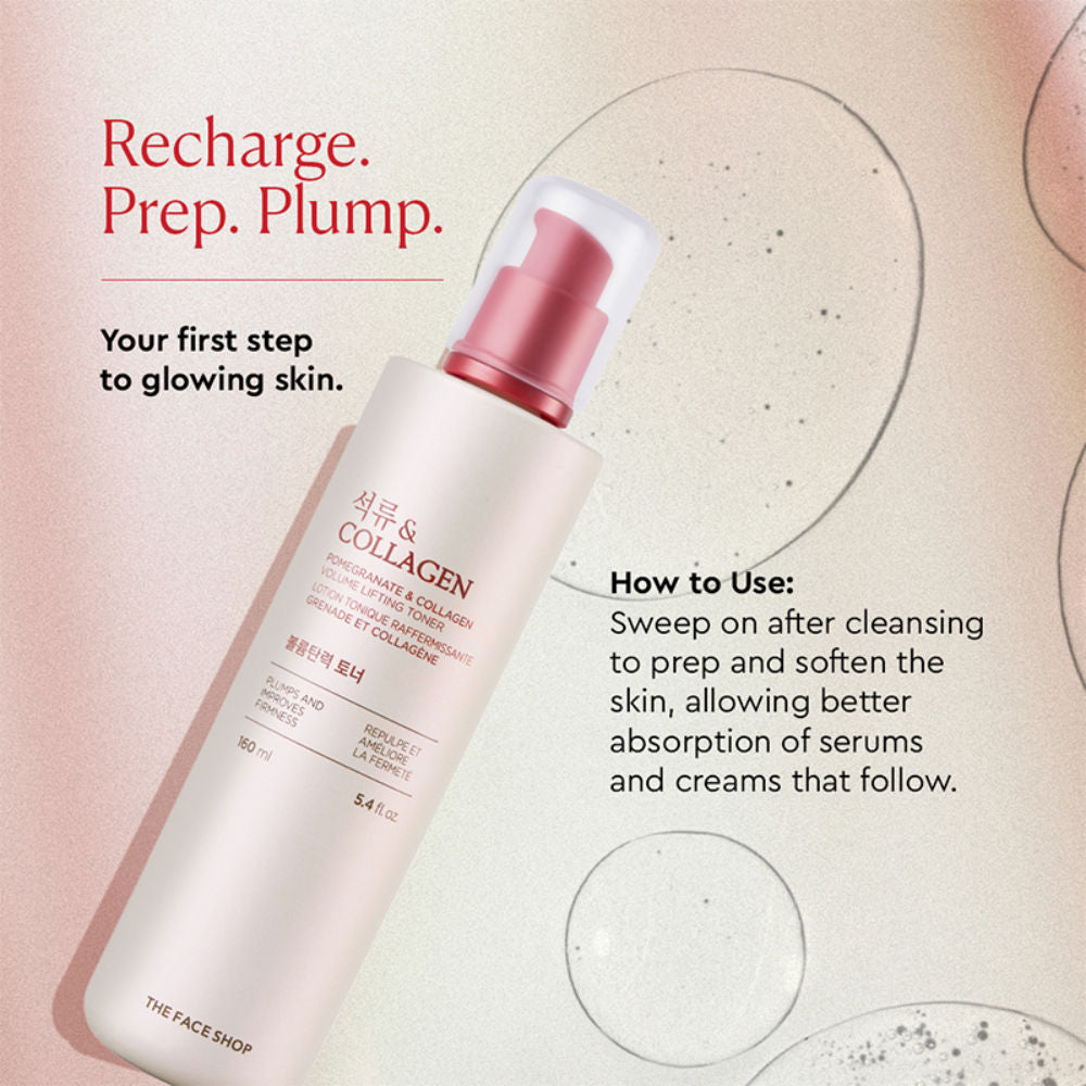 The Face Shop Collagen & Pomegranate Korean Toner with Hyaluronic Acid - Best in Anti Aging