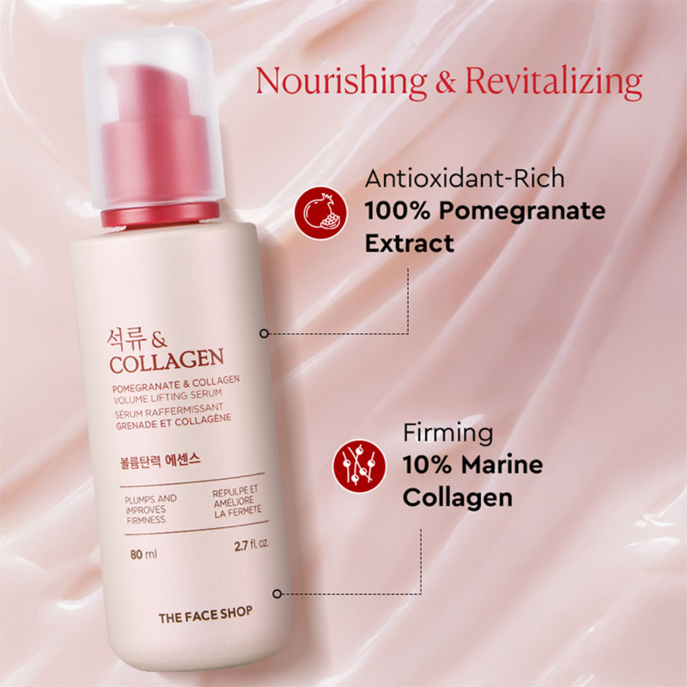 The Face Shop Pomegranate And Collagen Serum, With 10% Collagen & Hyaluronic Acid, For Skin Firming