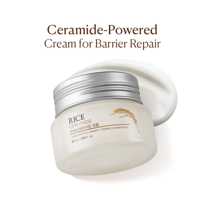 The Face Shop Ceramide & Rice Moisturizer - Korean Day Cream for Barrier Repair & Glass Skin Glow