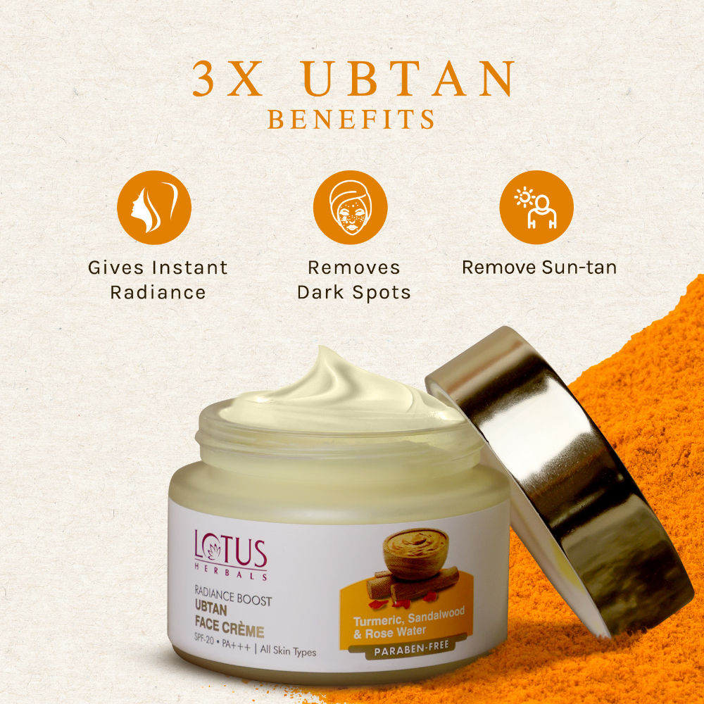 Lotus Herbals Radiance Boost Ubtan Face Cream SPF 20