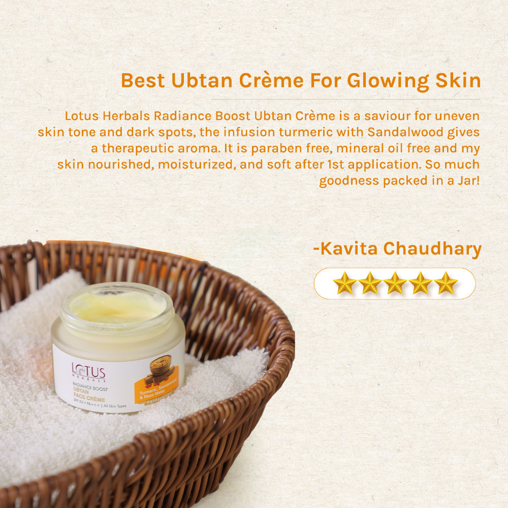 Lotus Herbals Radiance Boost Ubtan Face Cream SPF 20