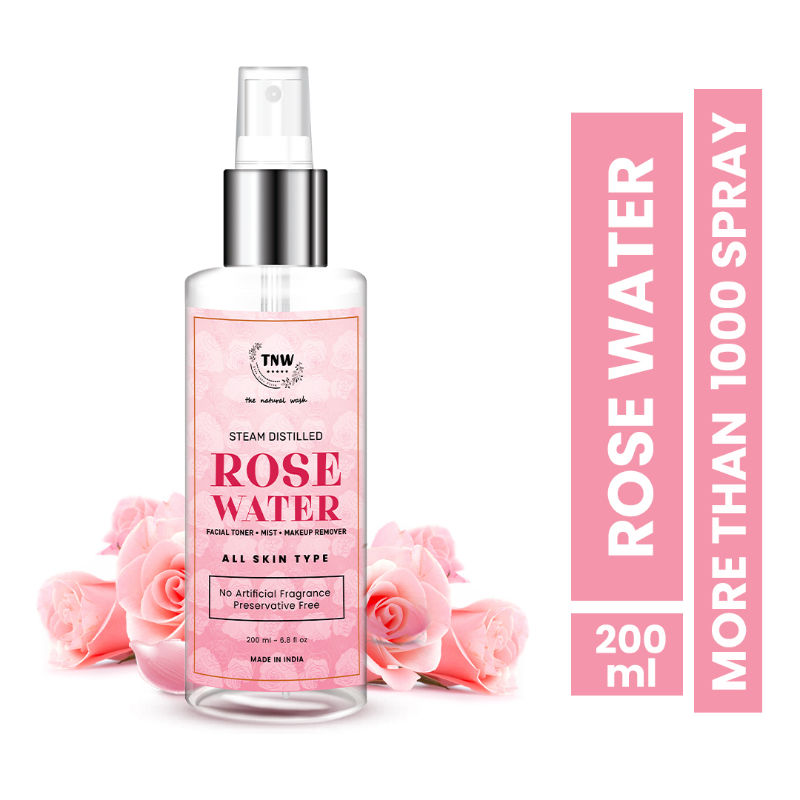 TNW The Natural Wash 100% Steam Distilled Rose Water Face Toner Spray Gulab Jal Hydration