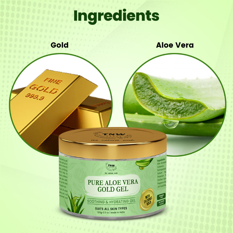 TNW The Natural Wash Multipurpose Pure Aloe Vera Gold Face Gel For All Skin Types