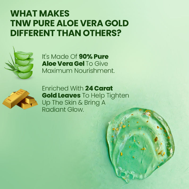 TNW The Natural Wash Multipurpose Pure Aloe Vera Gold Face Gel For All Skin Types