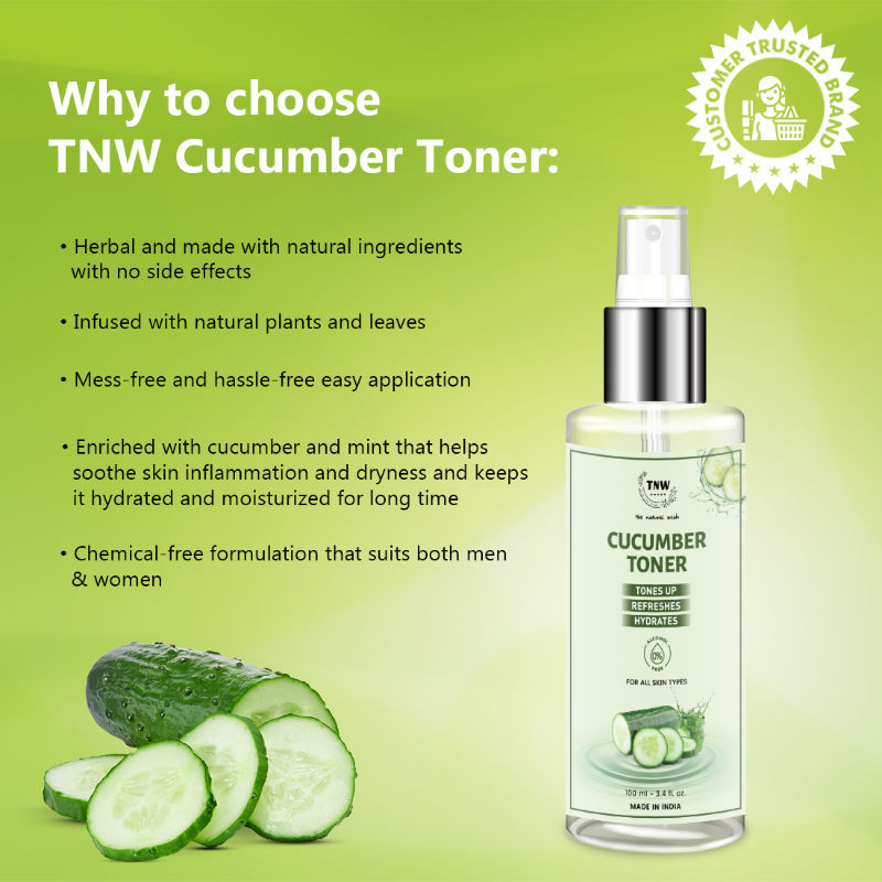 TNW The Natural Wash Cucumber Toner for Cleansing, Refreshing & Hydration Face Toner