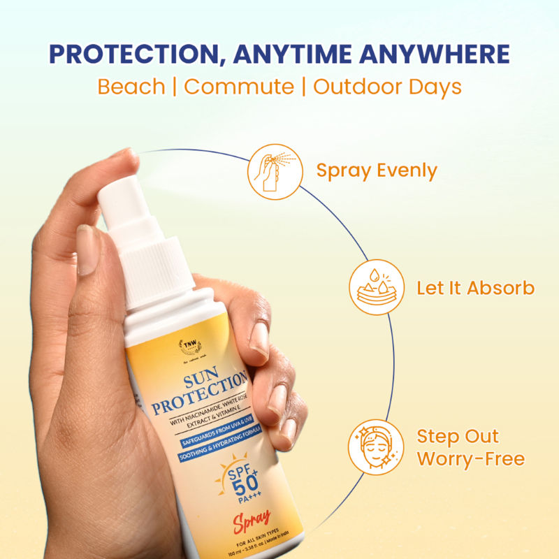 TNW The Natural Wash Sun Protection Sunscreen SPF 50+ PA+++ Spray With UVA UVB
