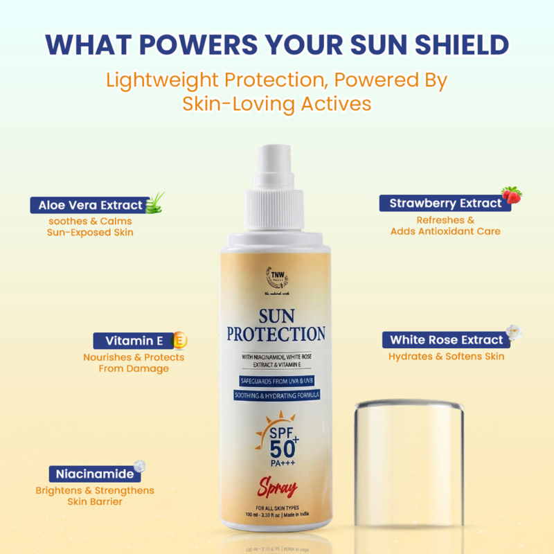 TNW The Natural Wash Sun Protection Sunscreen SPF 50+ PA+++ Spray With UVA UVB