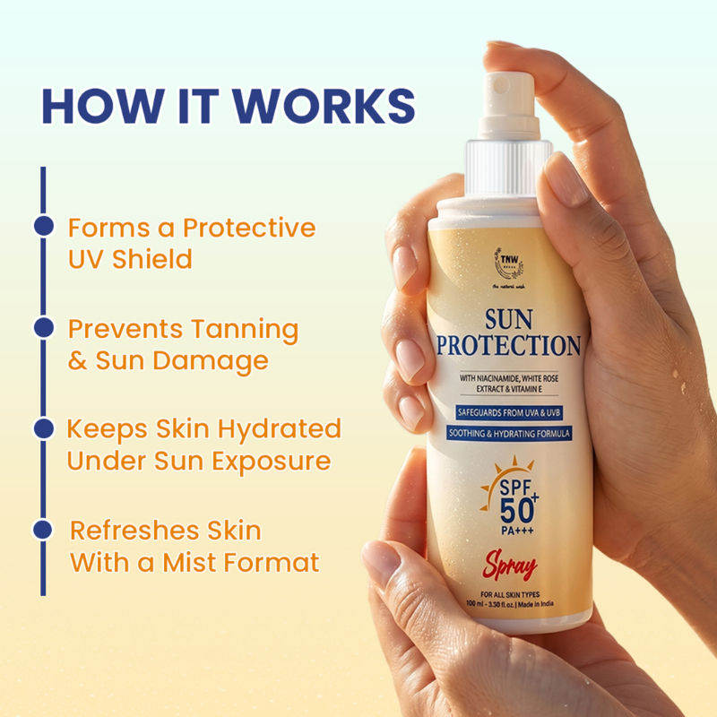 TNW The Natural Wash Sun Protection Sunscreen SPF 50+ PA+++ Spray With UVA UVB