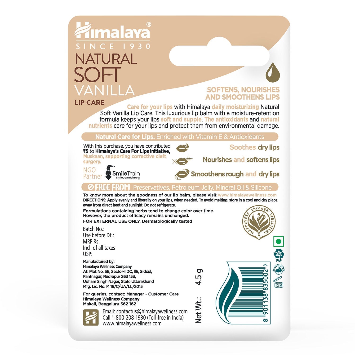 Himalaya Natural Soft Vanilla Lip Care