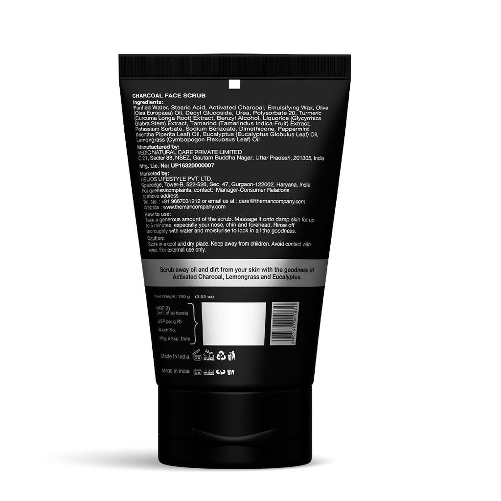 The Man Company Charcoal Face Scrub With Lemongrass & Eucalyptus