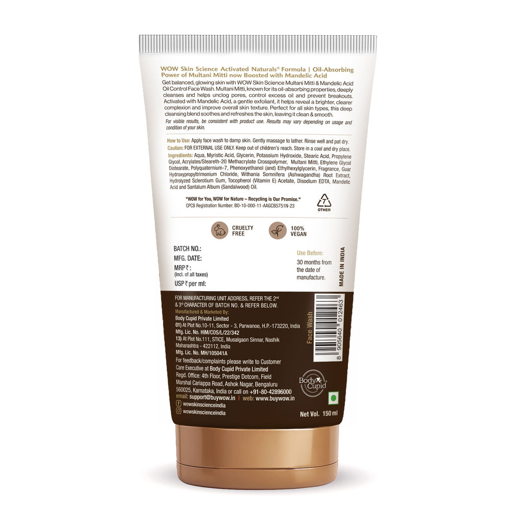 WOW Skin Science Purifying Multani Mitti Face Wash