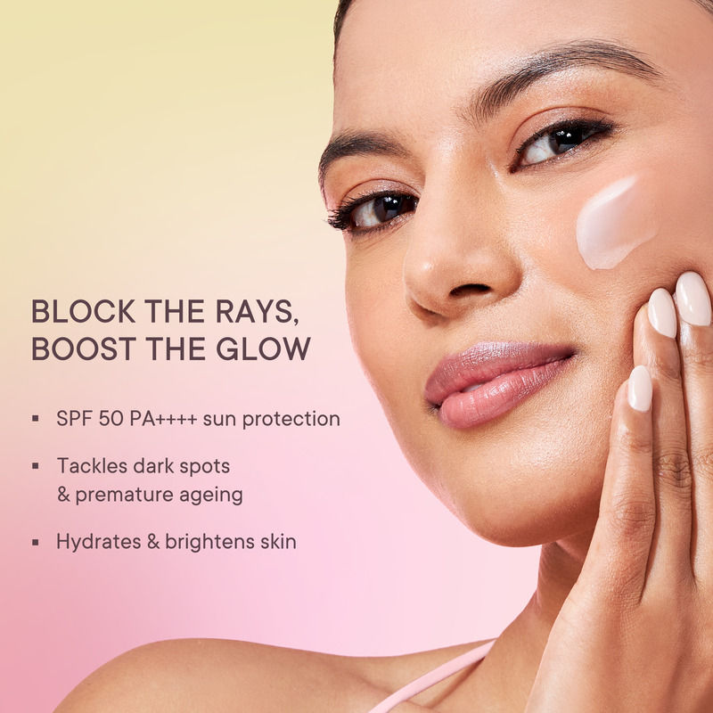 Quench Cherry Blossom Glow Sunscreen Serum SPF 50 PA++++ with 2% Niacinamide