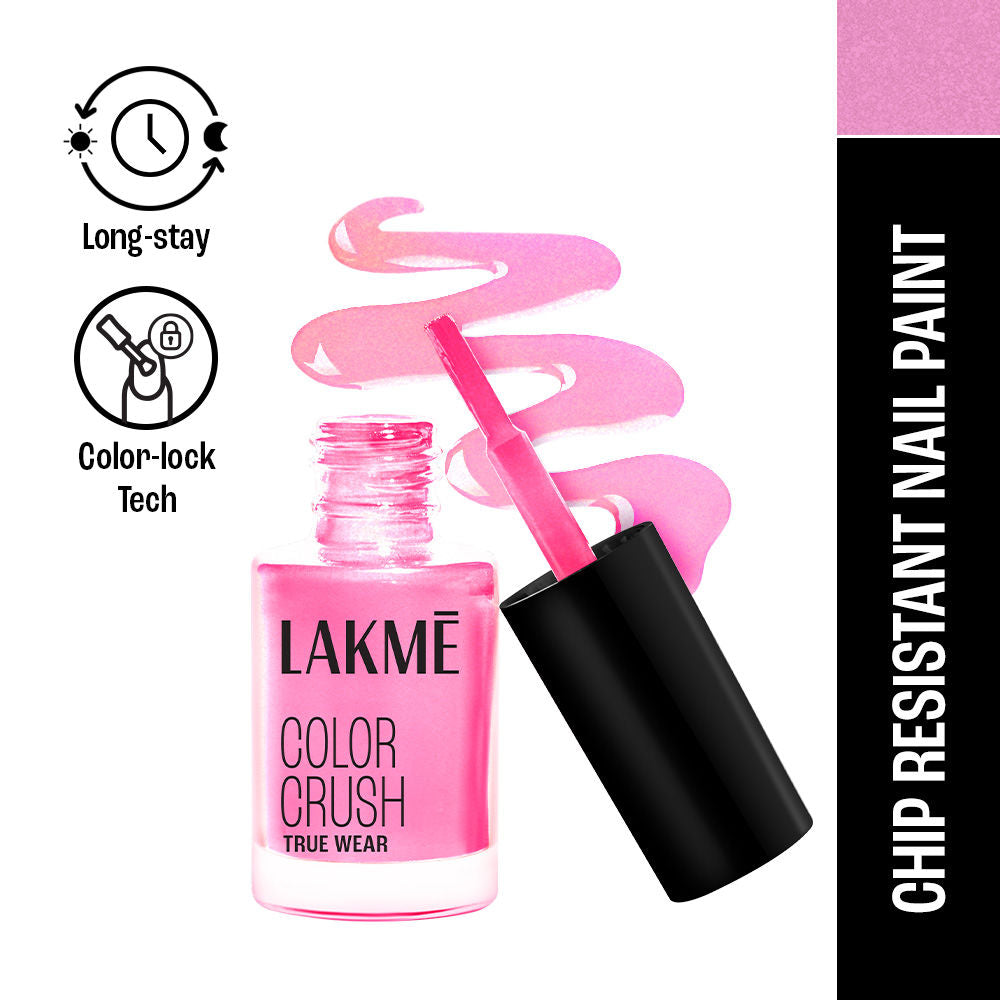 Lakme True Wear Color Crush Nail Polish, Long Lasting & Vibrant Nail Paint