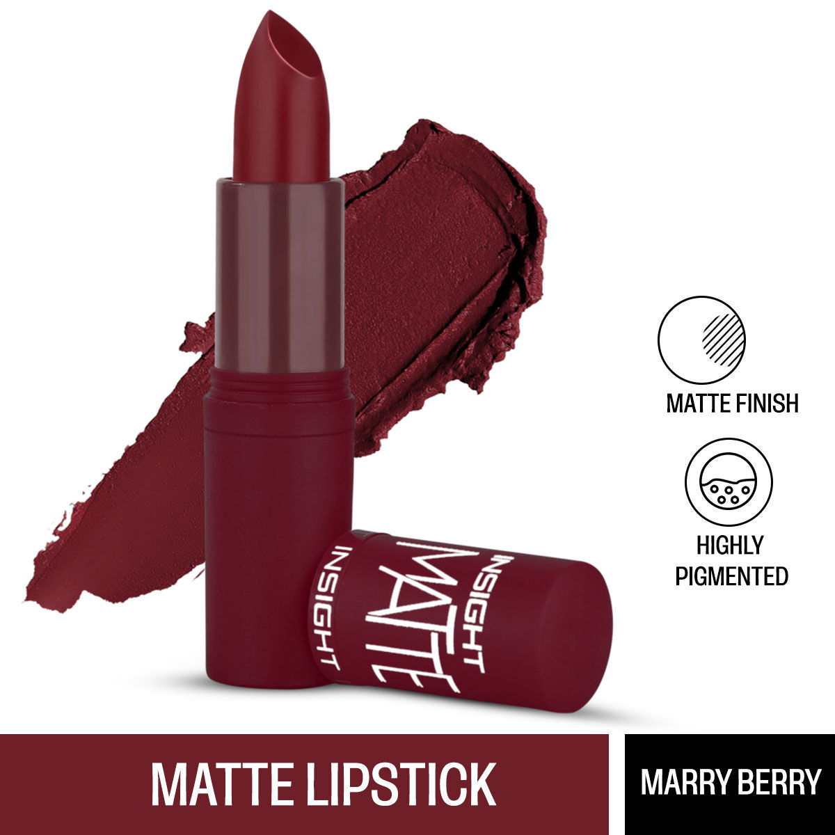 Insight Cosmetics Matte Lipstick, 1 Stroke Application, Long Lasting