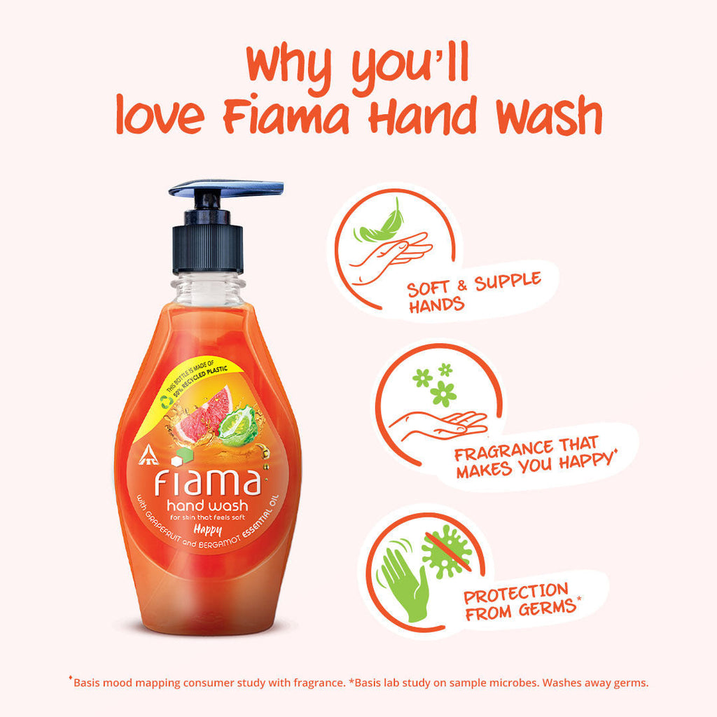 Fiama Happy Hand Wash, Grapefruit Oil & Bergamot Oil Extract Handwash For Soft And Supple Hands