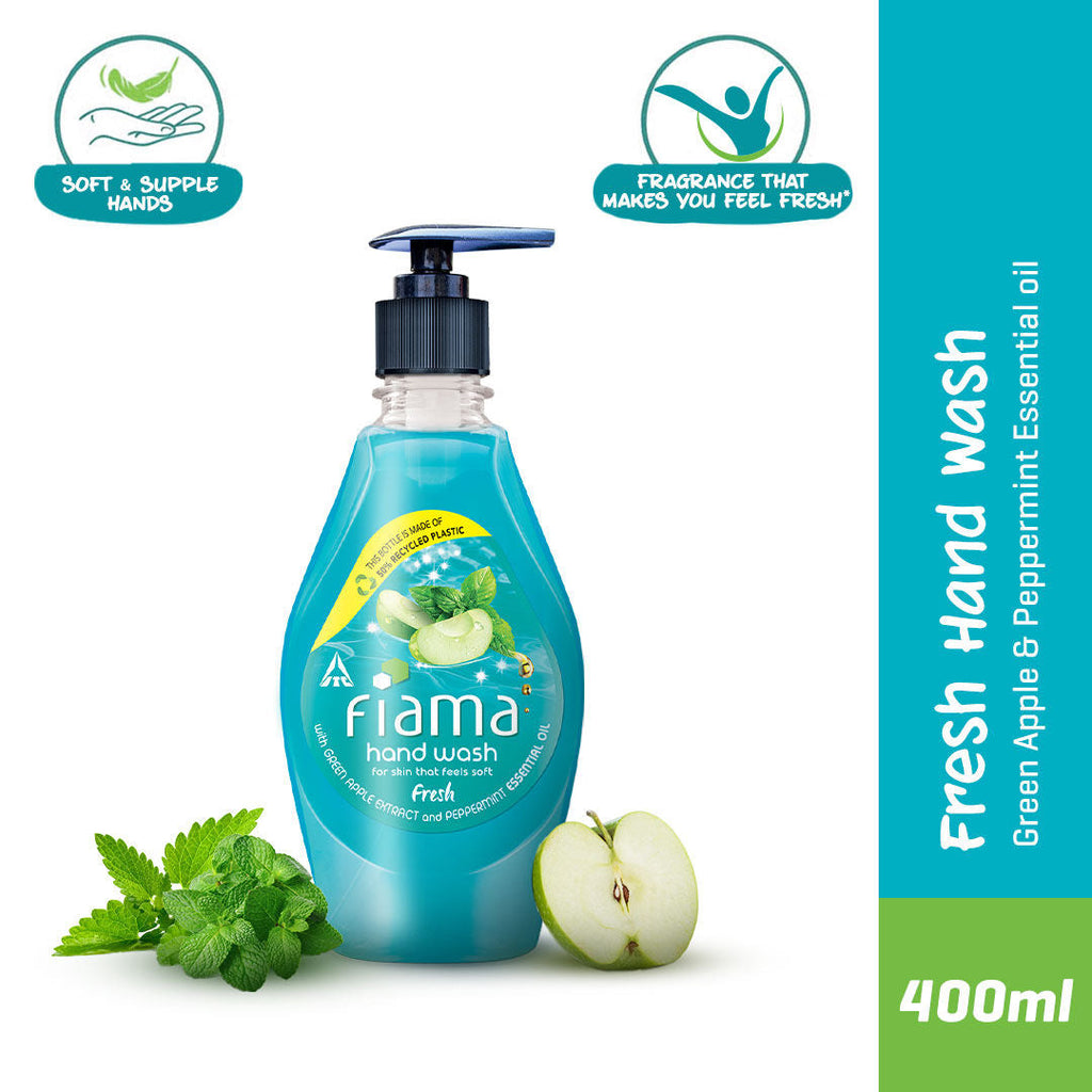 Fiama Fresh Hand Wash, Peppermint Oil & Green Apple Extract Handwash For Soft And Supple Hands