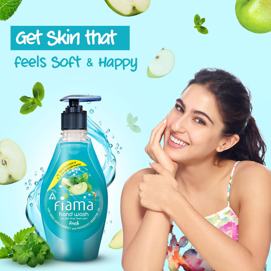 Fiama Fresh Hand Wash, Peppermint Oil & Green Apple Extract Handwash For Soft And Supple Hands