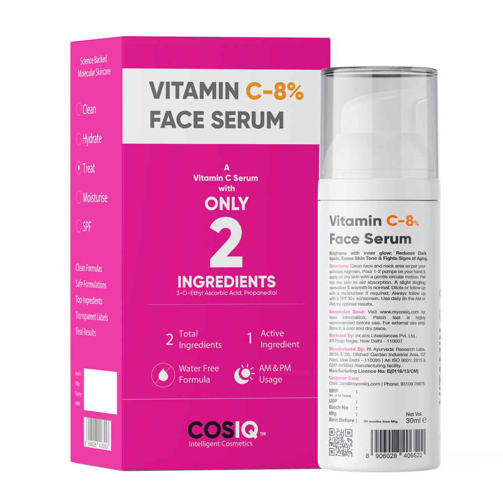 Cos-IQ Vitamin C-8% Only 2 Ingredients Face Serum(30ml)