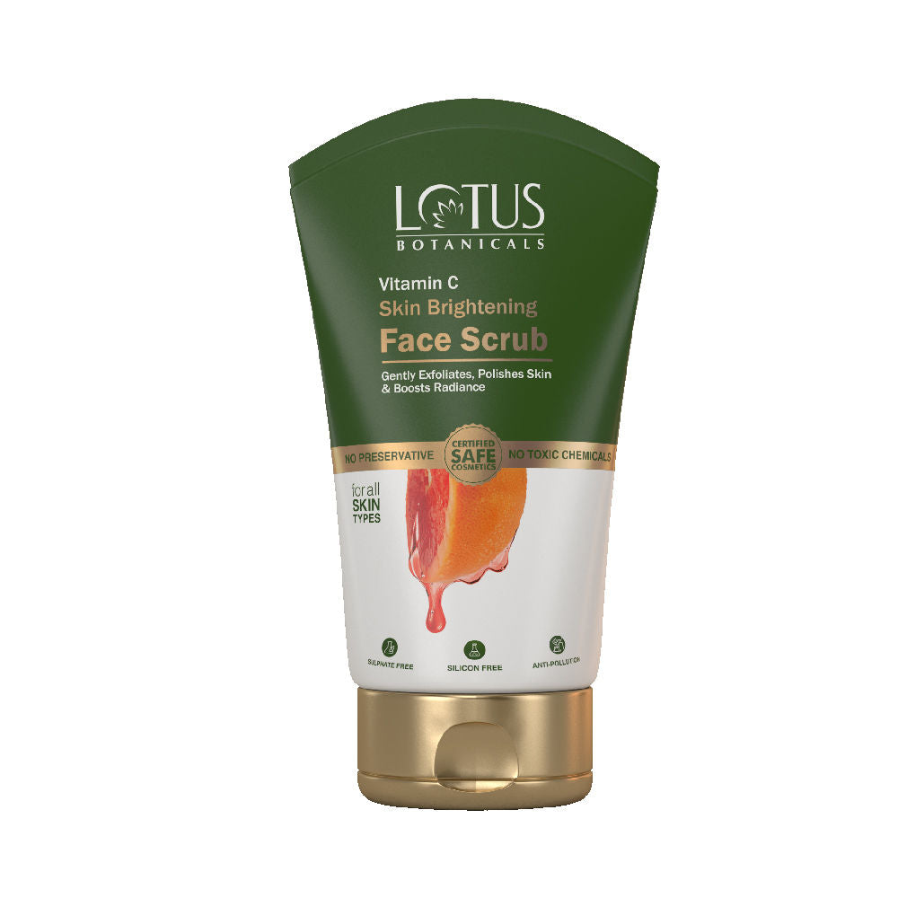 Lotus Botanicals Vitamin C Skin Brightening Face Scrub|Gently Exfoliates Dead Skin|Chemical Free