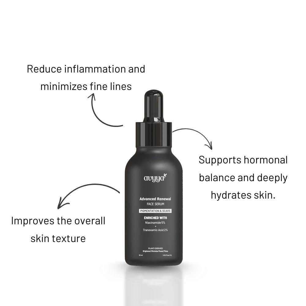 AVYYA Advanced Renewal Face Serum with Ginseng and Niacinamide, Hydrates and Refreshes Skin