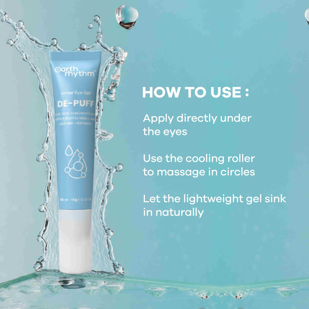 Earth Rhythm Depuff Under Eye Gel For Men & Women, Reduces Dark Under Eye and Depuffs Under Eye