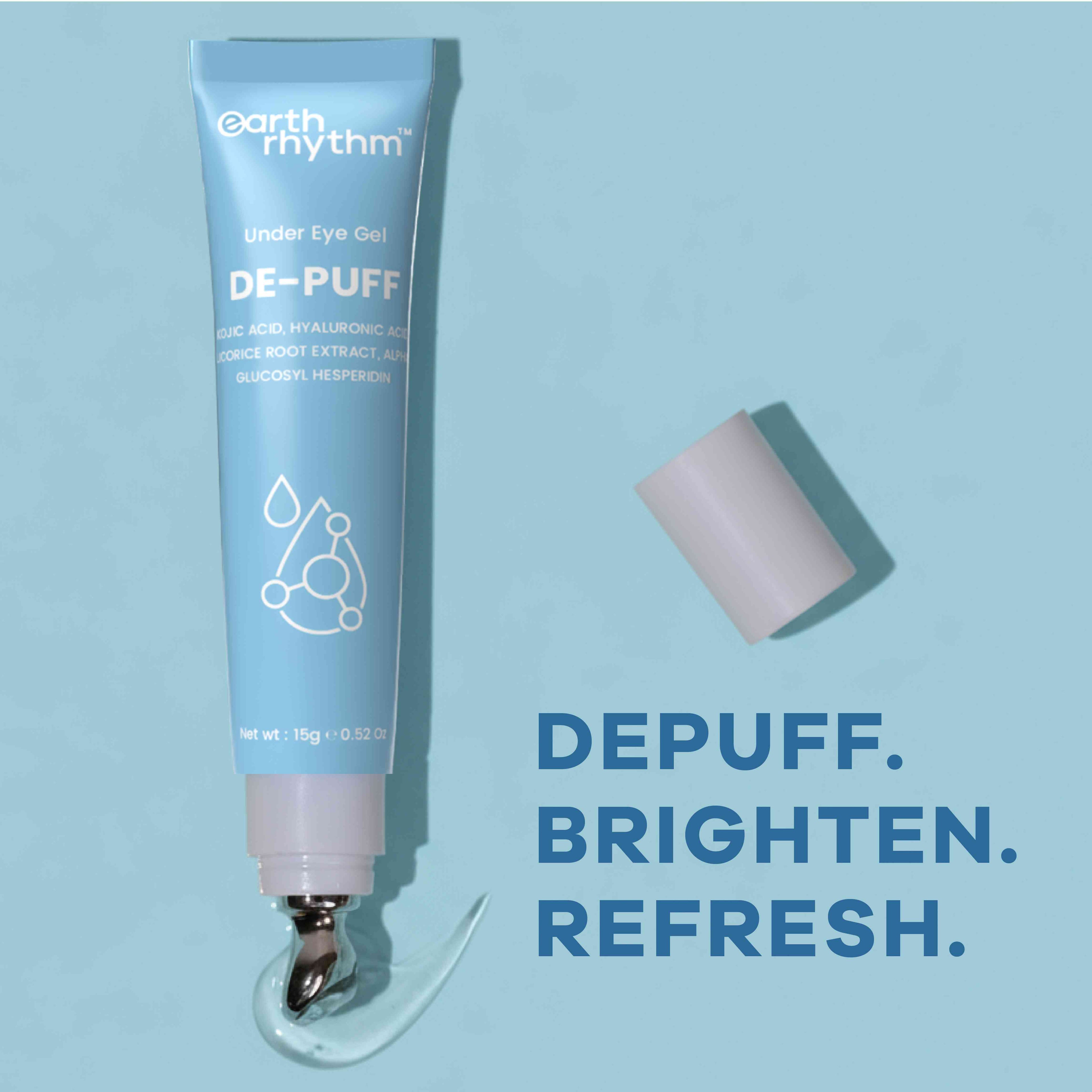 Earth Rhythm Depuff Under Eye Gel For Men & Women, Reduces Dark Under Eye and Depuffs Under Eye