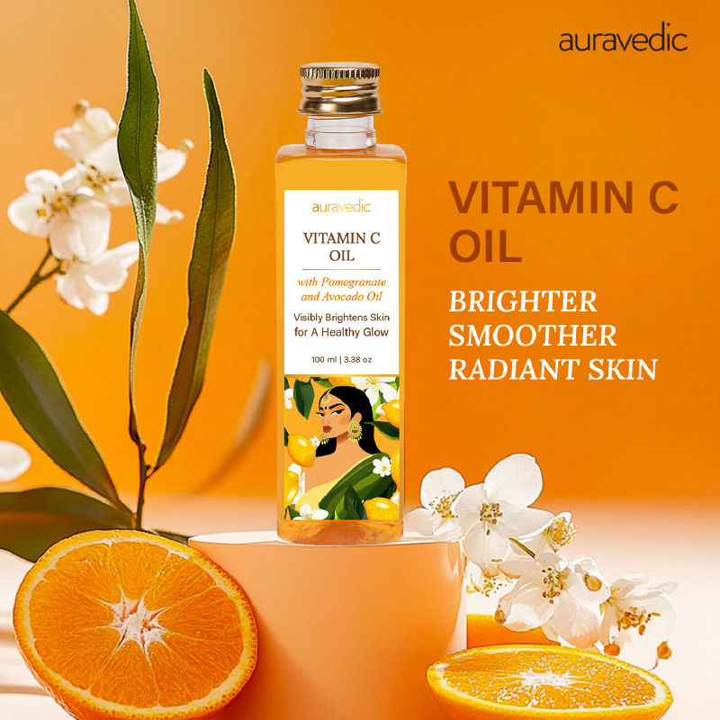 AuraVedic Vitamin C Oil with Vitamin C, Vitamin E Oil, Avocado Oil and Grapeseed Oil