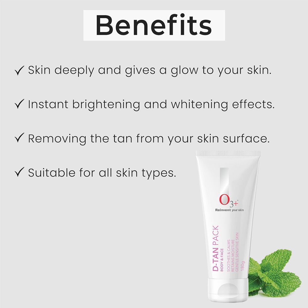 O3+ D-TAN Pack For Instant Tan Removal For All Skin Types