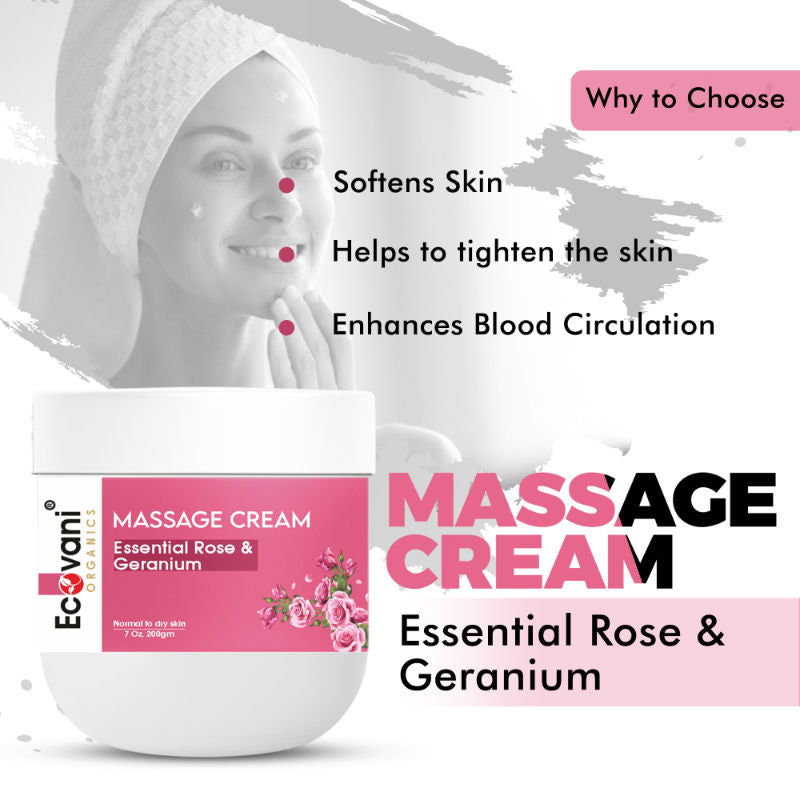 ECOVANI Essential Rose & Geranium Massage Cream