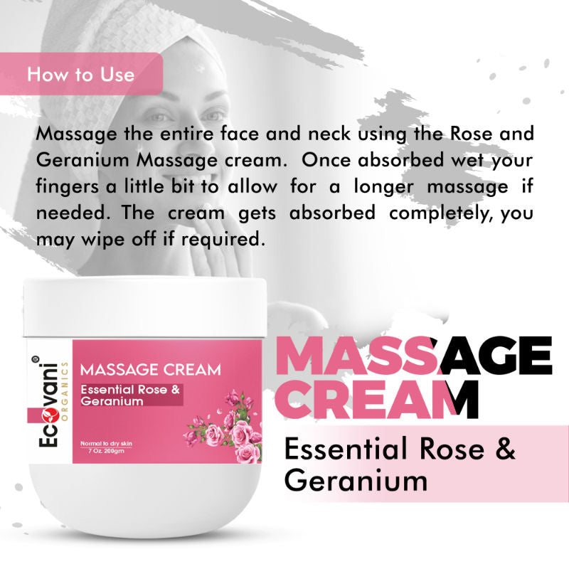 ECOVANI Essential Rose & Geranium Massage Cream