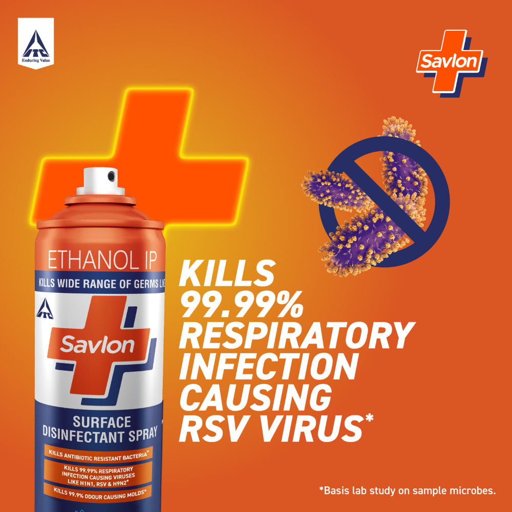Savlon Surface Disinfectant Spray Sanitizer, 99.99% Germ Protection on Hard & Soft Surfaces