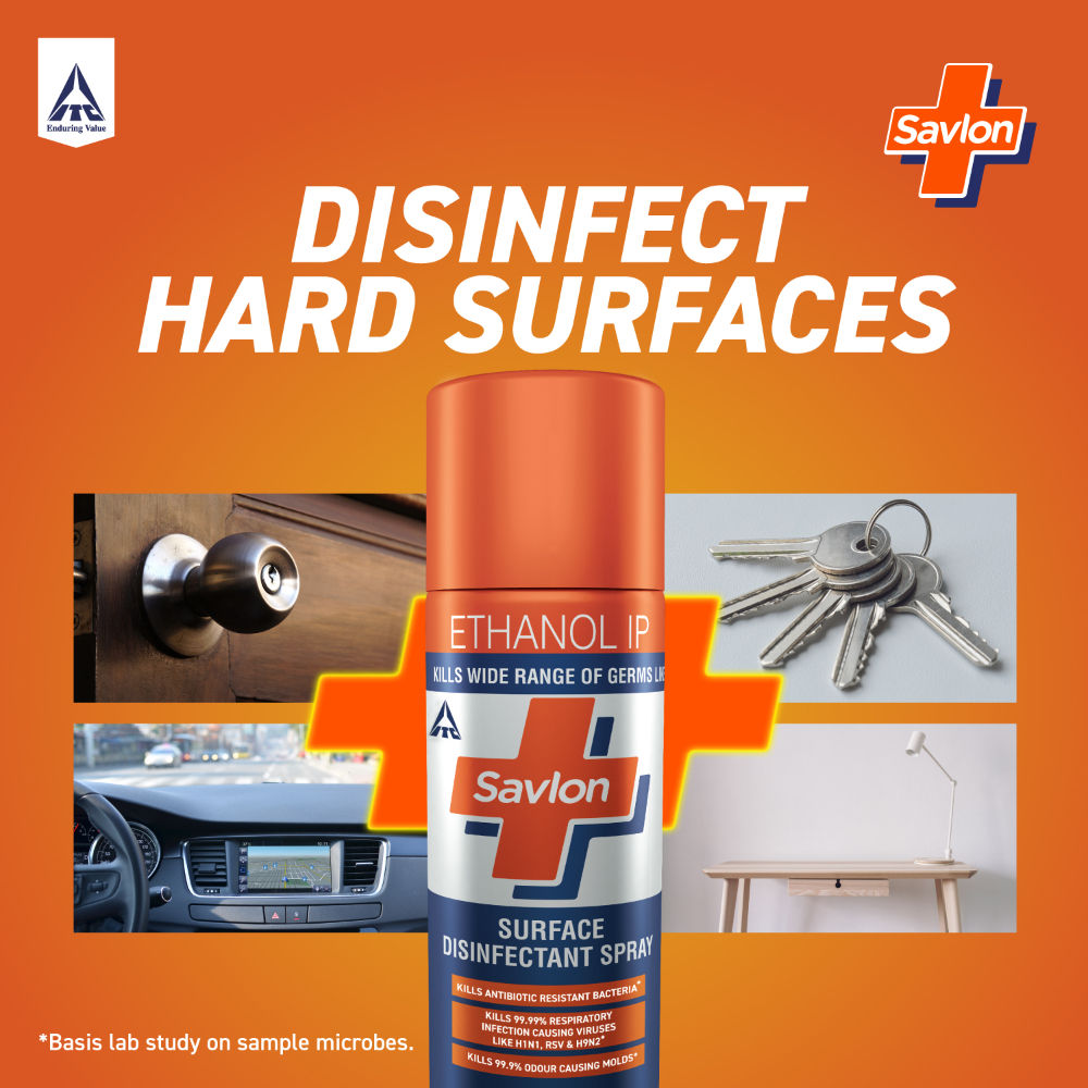 Savlon Surface Disinfectant Spray Sanitizer, 99.99% Germ Protection on Hard & Soft Surfaces