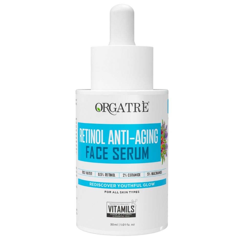 Orgatre Retinol Anti-Aging Face Serum - Reduces Fine Lines, Boosts Collagen, Hydrates & Skin Firming