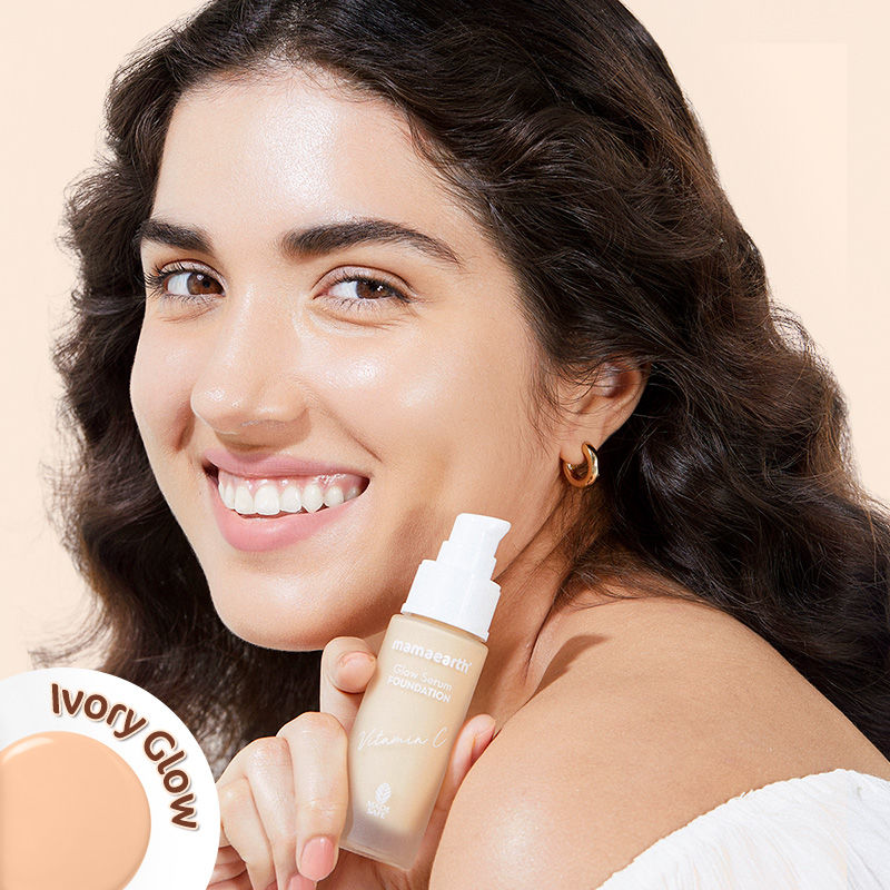 Mamaearth Glow Serum Foundation With Vitamin C & Turmeric For 12-hour Long Stay