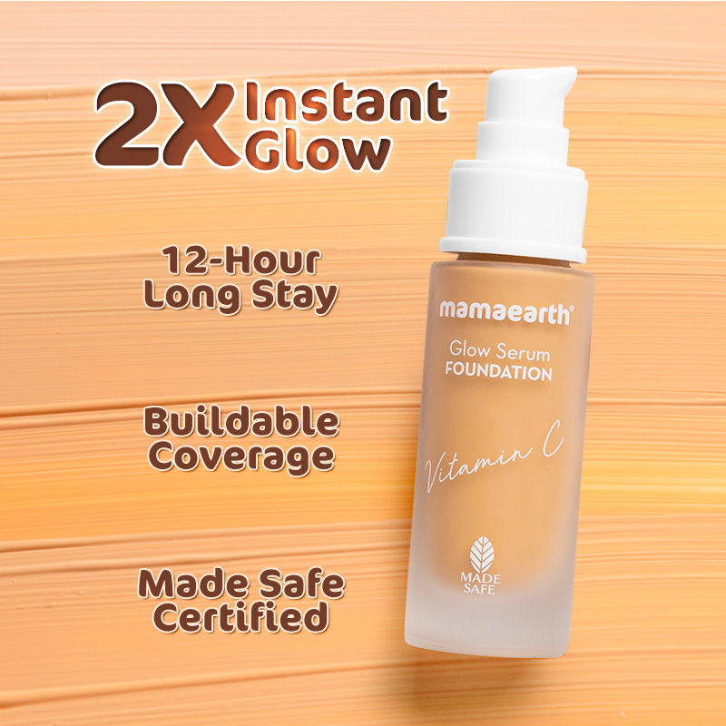 Mamaearth Glow Serum Foundation With Vitamin C & Turmeric For 12-hour Long Stay