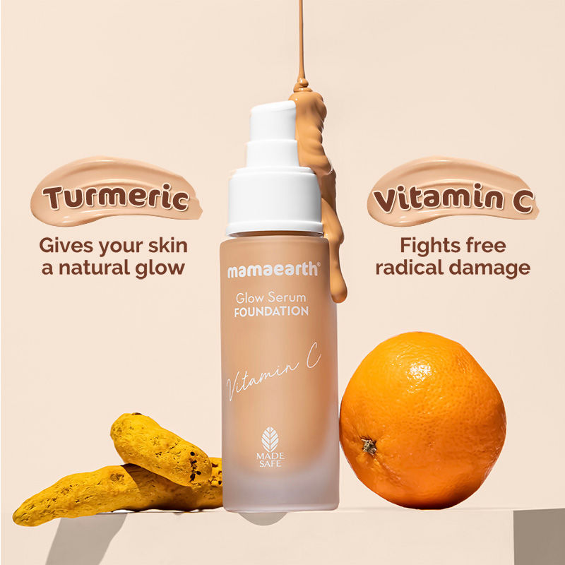 Mamaearth Glow Serum Foundation With Vitamin C & Turmeric For 12-hour Long Stay